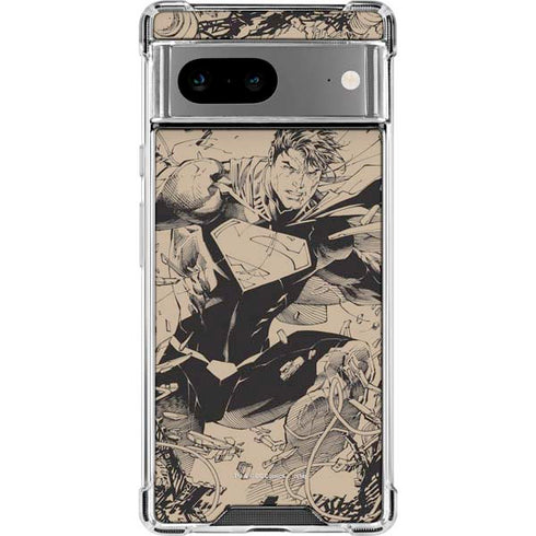 DC Comics Superman Unchained #1 Original Cover Pencils Google Pixel 8a Clear Case